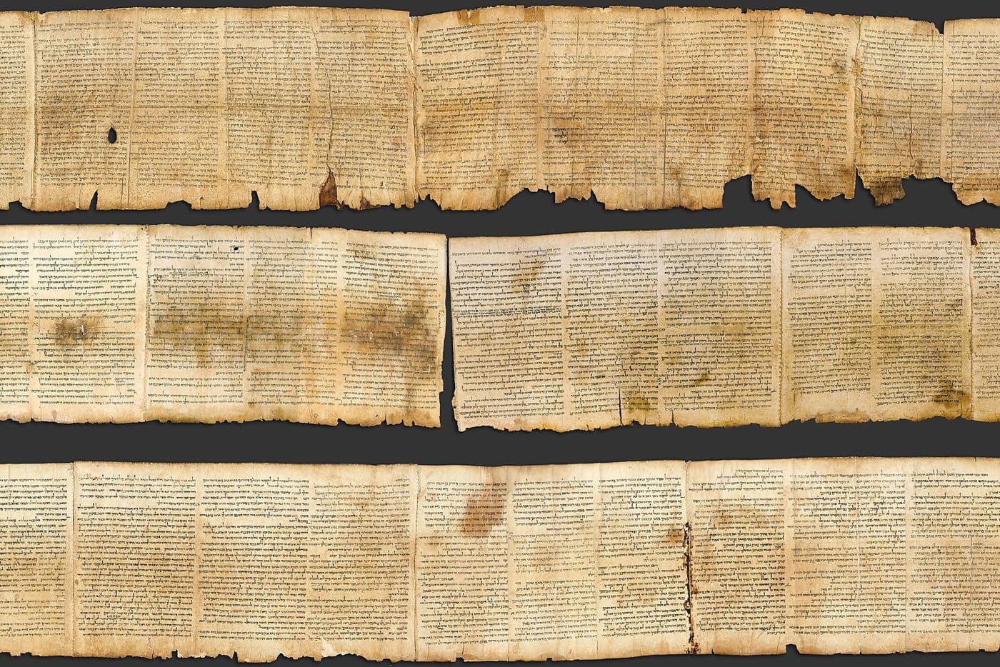 長長的古代羊皮卷,寫滿一欄欄希伯來文。